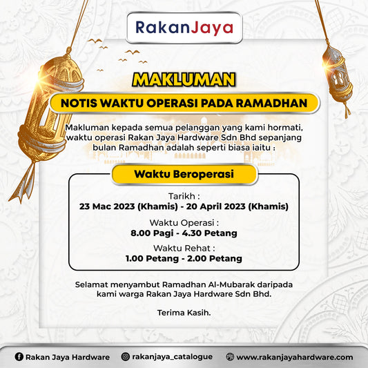 NOTIS WAKTU OPERASI SEPANJANG BULAN RAMADHANโจ