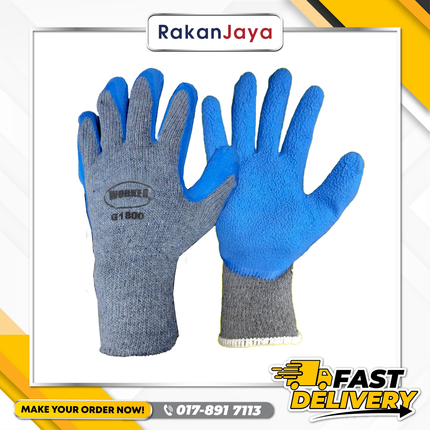 WORKER LATEX COATED GLOVES (MODEL : G-1800)