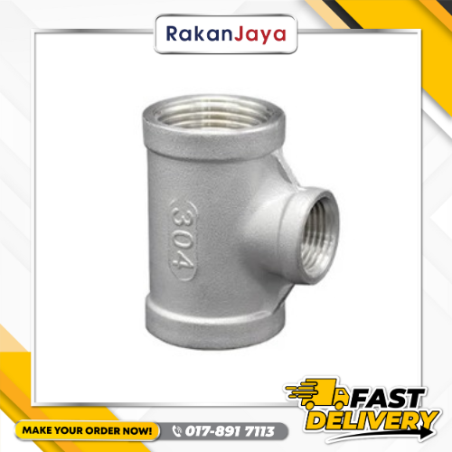SS304 (STAINLESS STEEL) BSPT FITTING REDUCING TEE