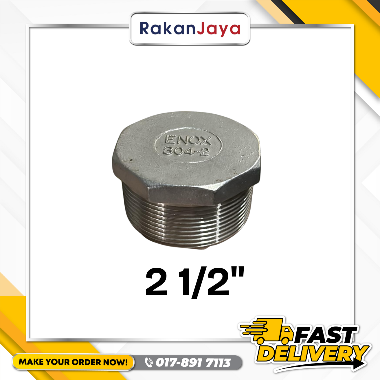 SS304 (STAINLESS STEEL) BSPT FITTING PLUG