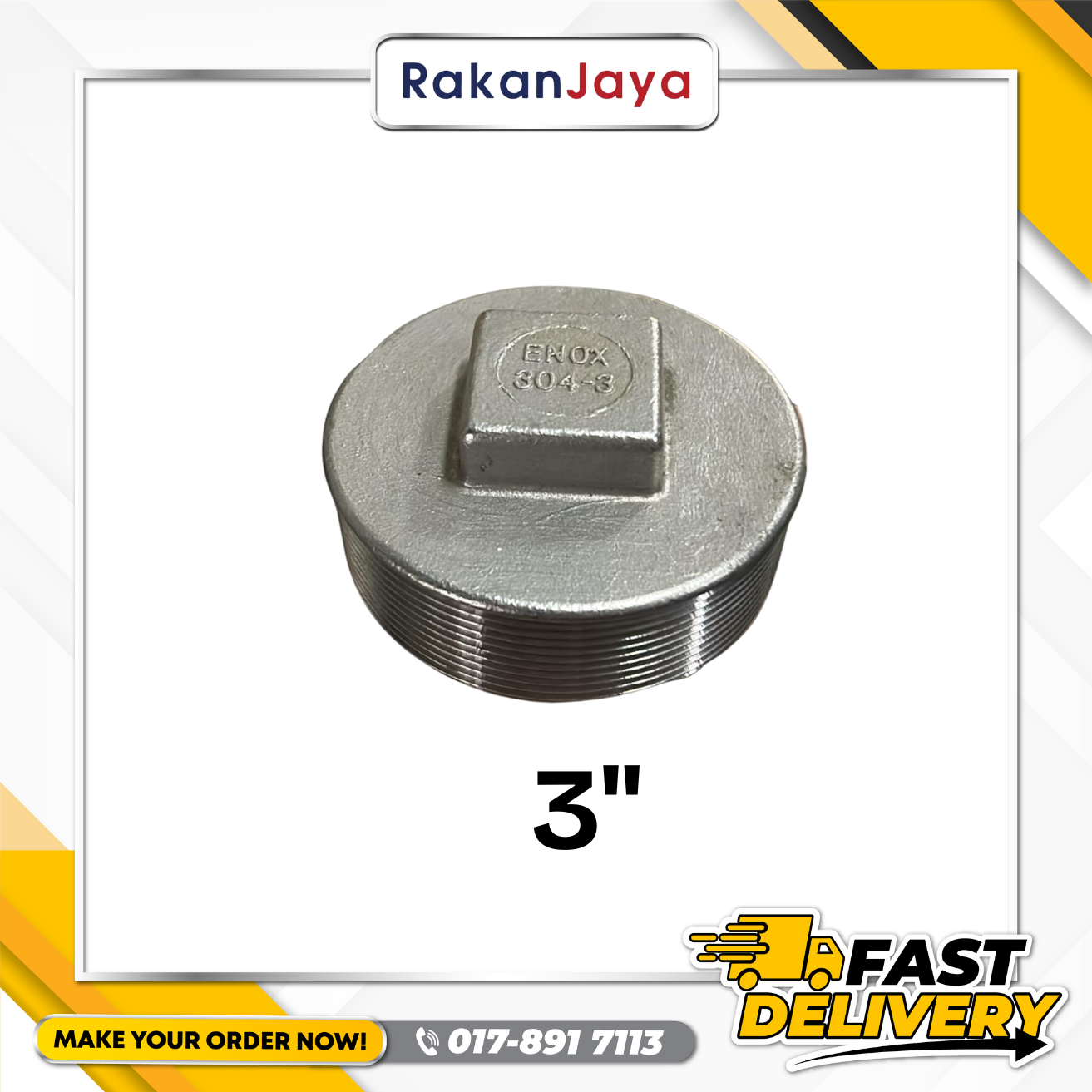 SS304 (STAINLESS STEEL) BSPT FITTING PLUG