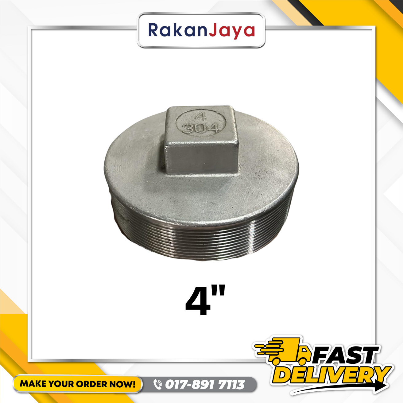 SS304 (STAINLESS STEEL) BSPT FITTING PLUG