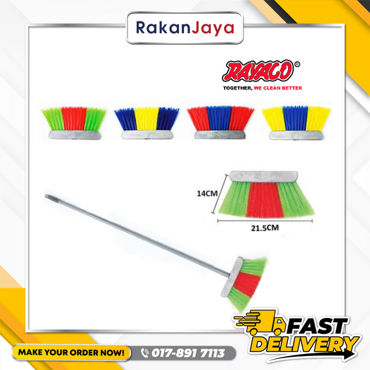 RAYACO HARD BROOM C/W 4' IRON HANDLE (323P)