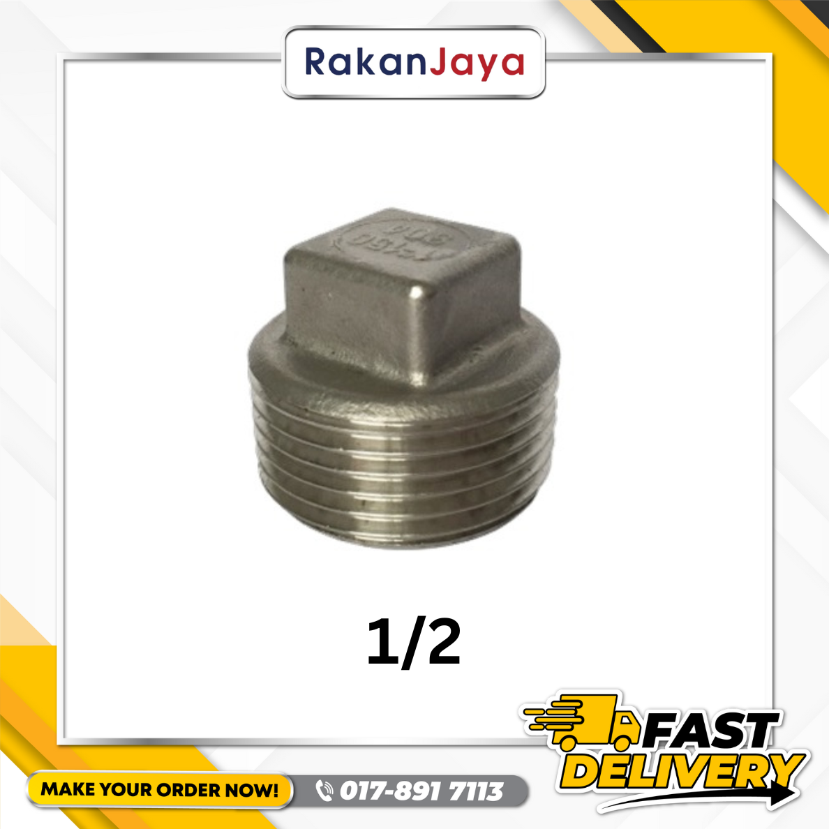 SS304 (STAINLESS STEEL) BSPT FITTING PLUG