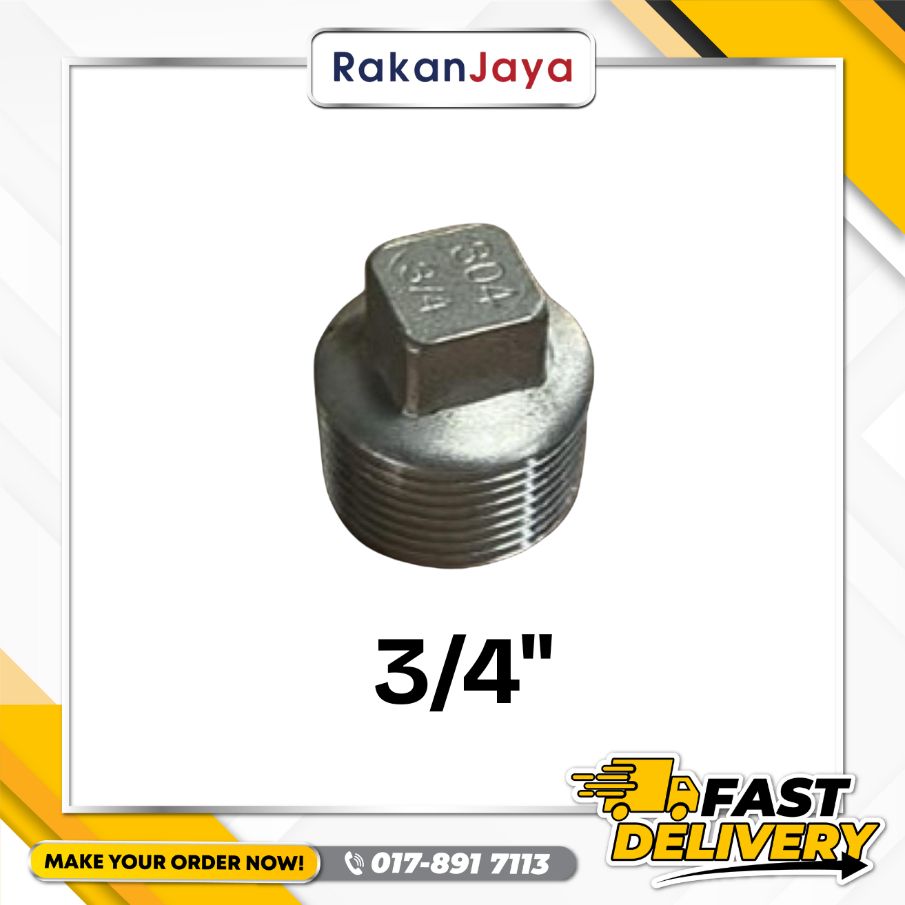 SS304 (STAINLESS STEEL) BSPT FITTING PLUG