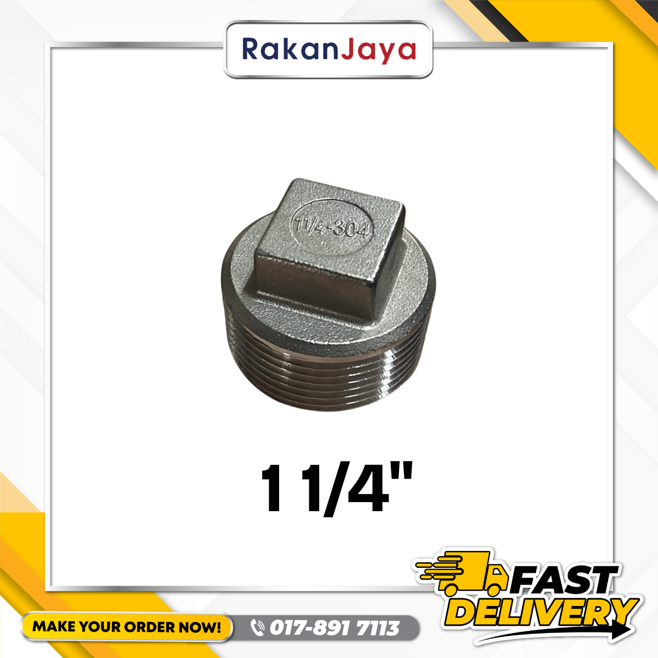 SS304 (STAINLESS STEEL) BSPT FITTING PLUG