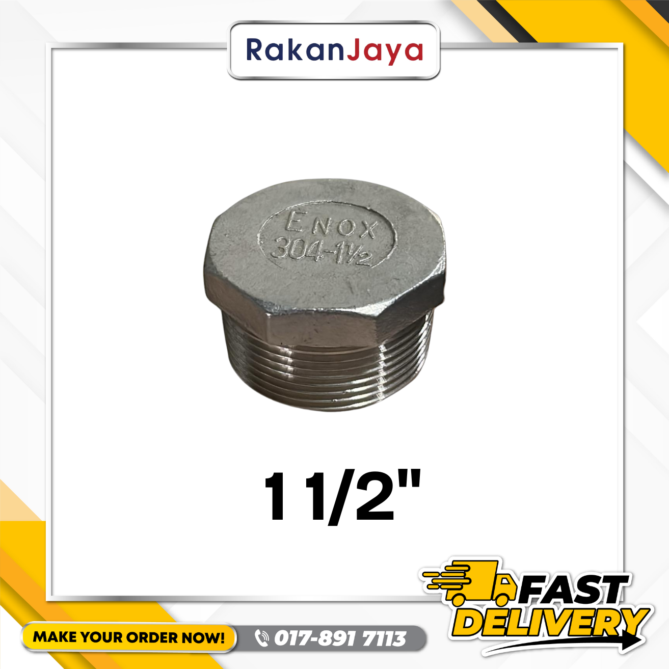 SS304 (STAINLESS STEEL) BSPT FITTING PLUG
