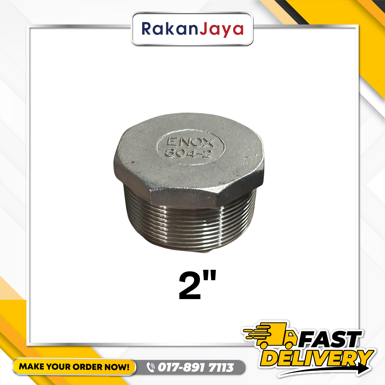 SS304 (STAINLESS STEEL) BSPT FITTING PLUG