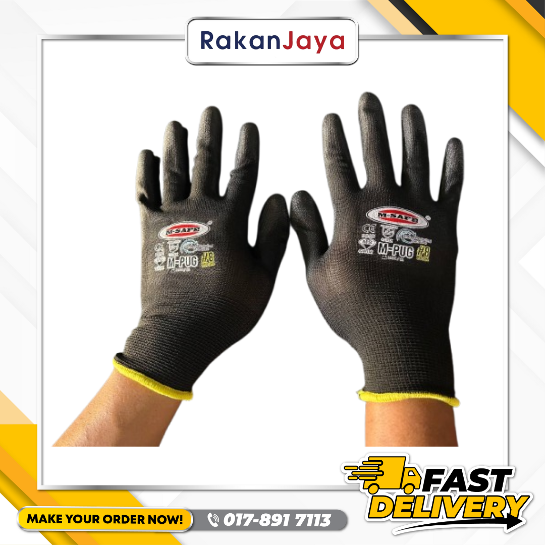 M-SAFE PU COATED PALM GLOVES (MODEL : M-PUG) – Rakan Jaya Hardware