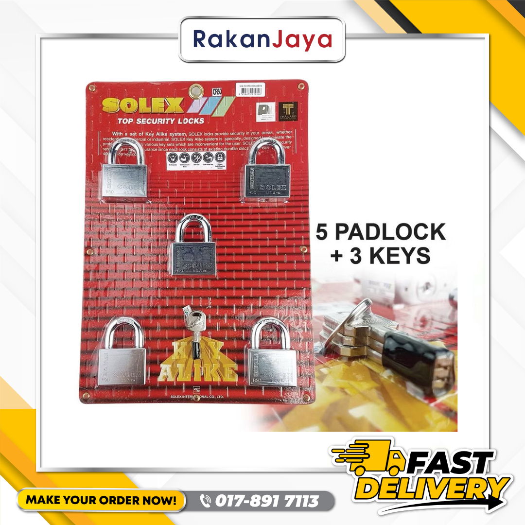 SOLEX KEY ALIKE SYSTEM PADLOCK 50MM