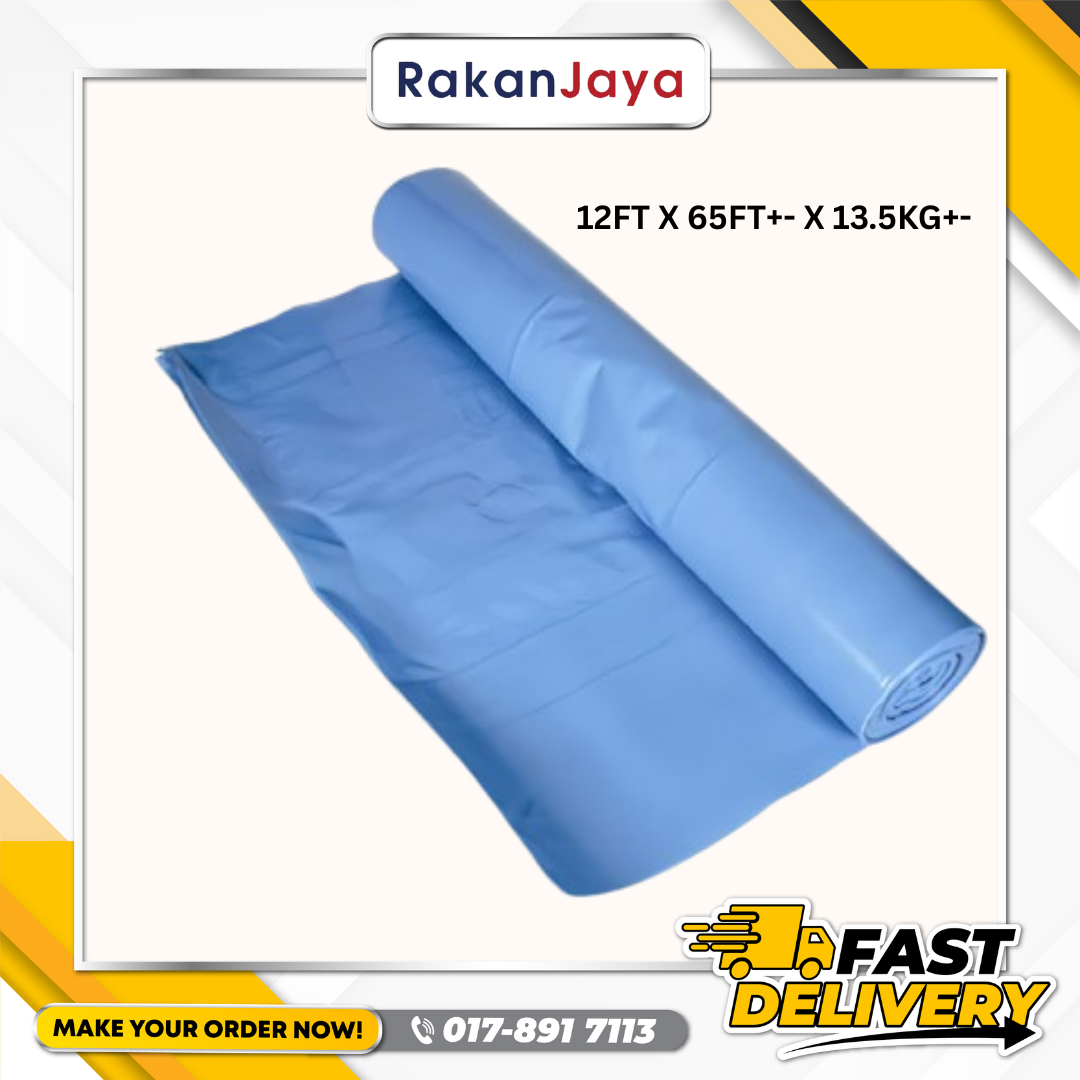 PE SHEET 13.5KG +- 12’ x 65’+- (PLASTIK BIRU)