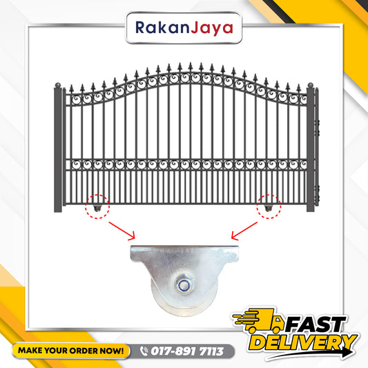 3" BF-42 (75 X 23MM U-GROOVE) METAL SHORT BRACKET SLIDING GATE ROLLER