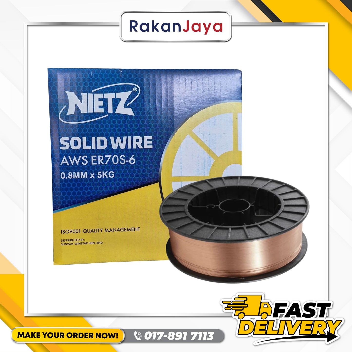 NIETZ SOLID WIRE (AWS ER70S-6)(0.8MM X 5KG)