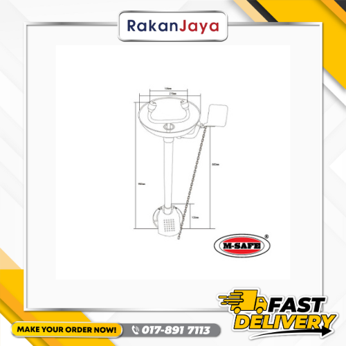 EMERGENCY EYEWASH WITH FOOT PEDAL (STAINLESS STEEL)