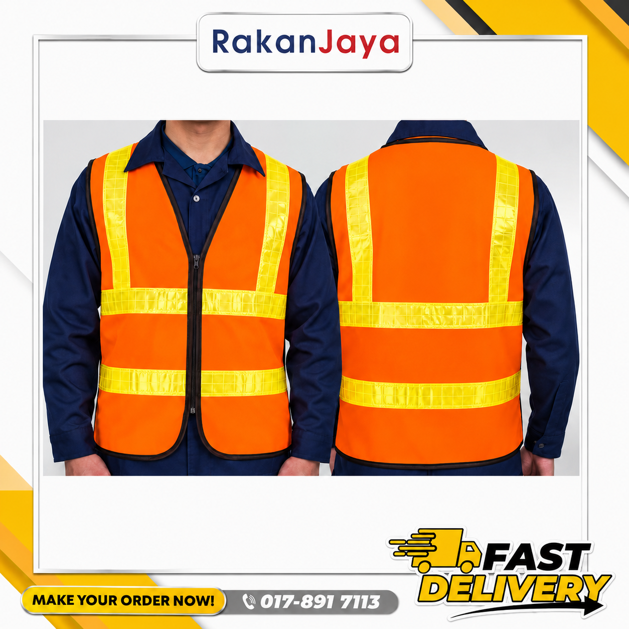 THIN VEST COAT YELLOW PVC REFLECTIVE (ORANGE)