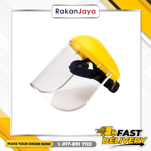 YELLOW TOP FACE SHIELD C/W VISOR