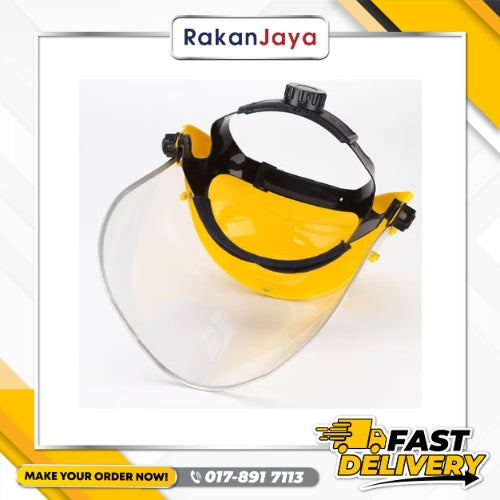 YELLOW TOP FACE SHIELD C/W VISOR