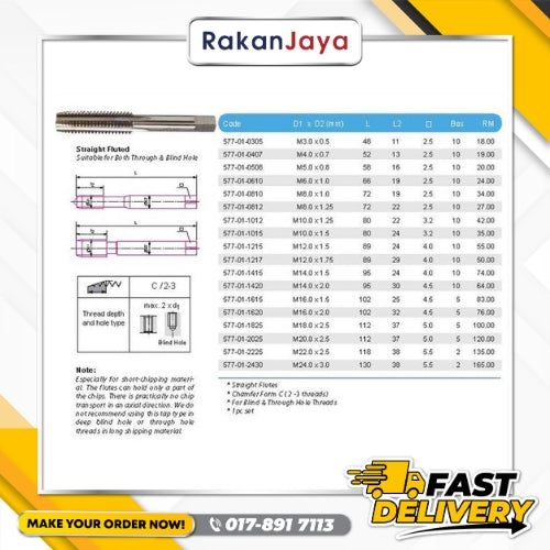 STRAIGHT FLUTED MACHINE/ HAND TAP
