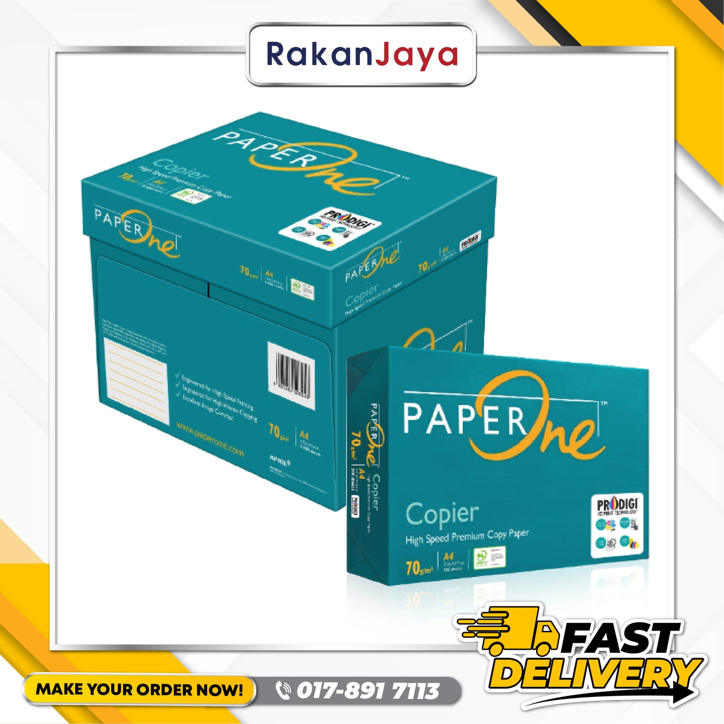 PAPERONE A4 COPIER PAPER (75 GSM) 500 SHEET - KERTAS A4 OFFICE PAPER
