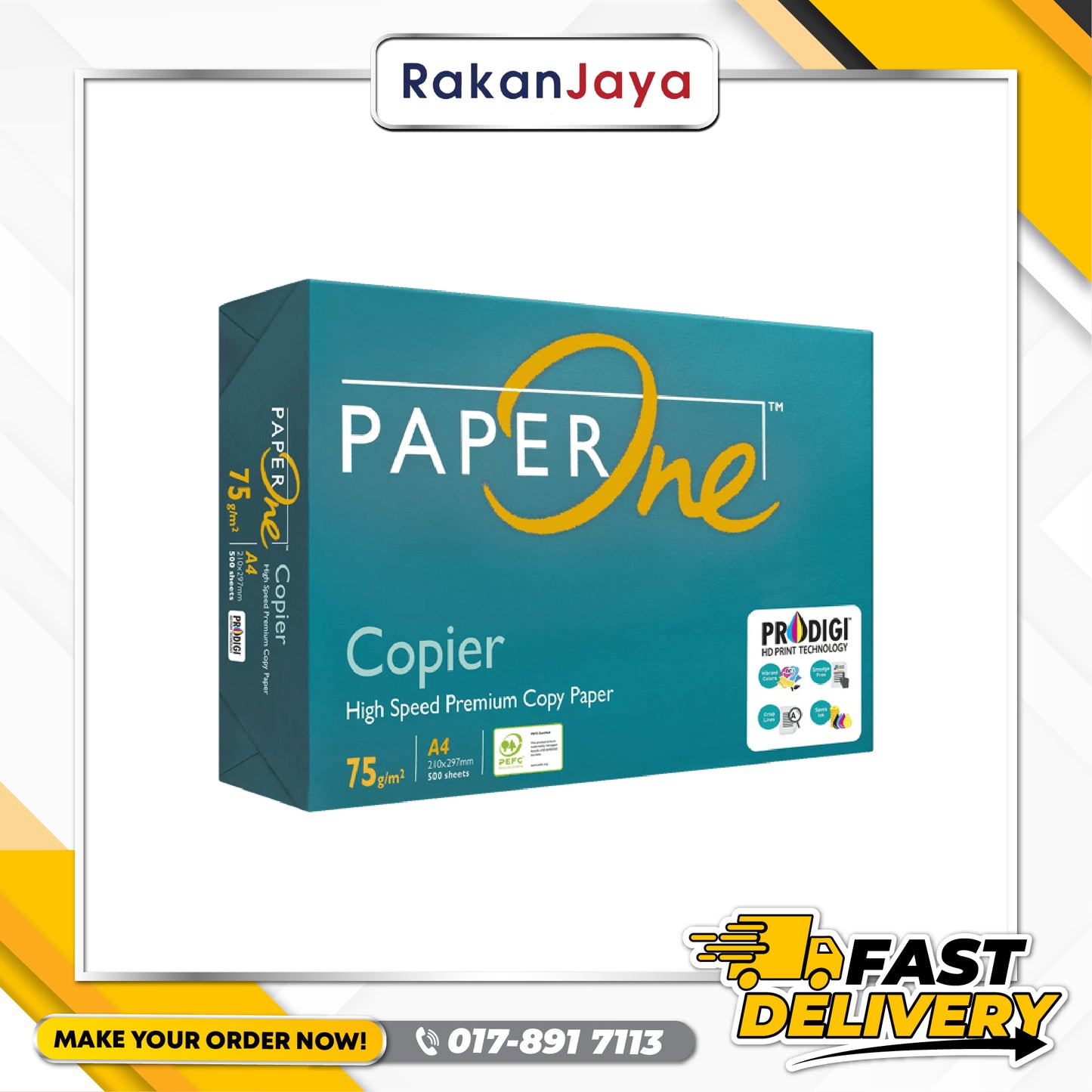 PAPERONE A4 COPIER PAPER (75 GSM) 500 SHEET - KERTAS A4 OFFICE PAPER