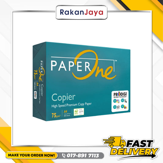 PAPERONE A4 COPIER PAPER (75 GSM) 500 SHEET - KERTAS A4 OFFICE PAPER