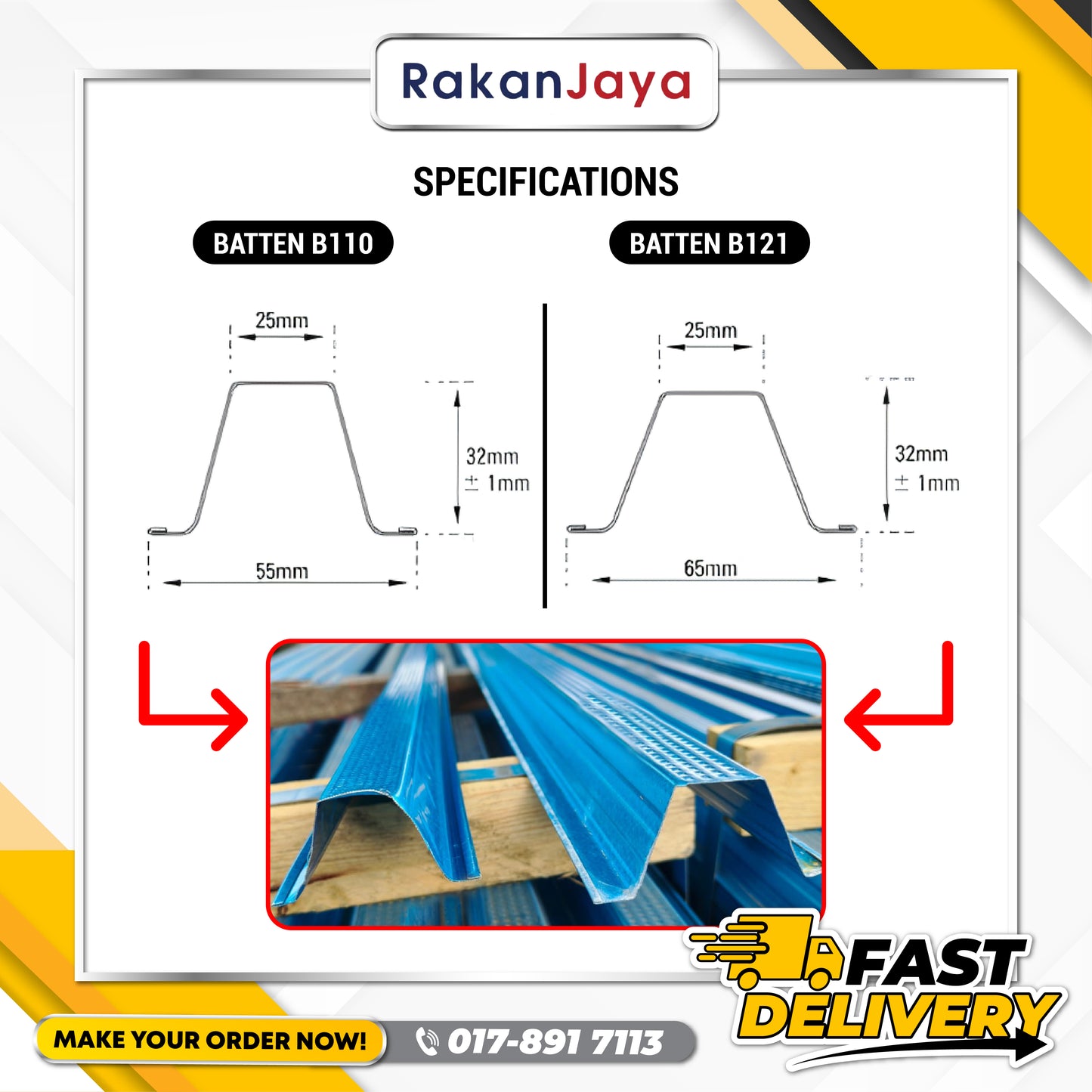 BATTEN (BESI BIRU) B110 & B121