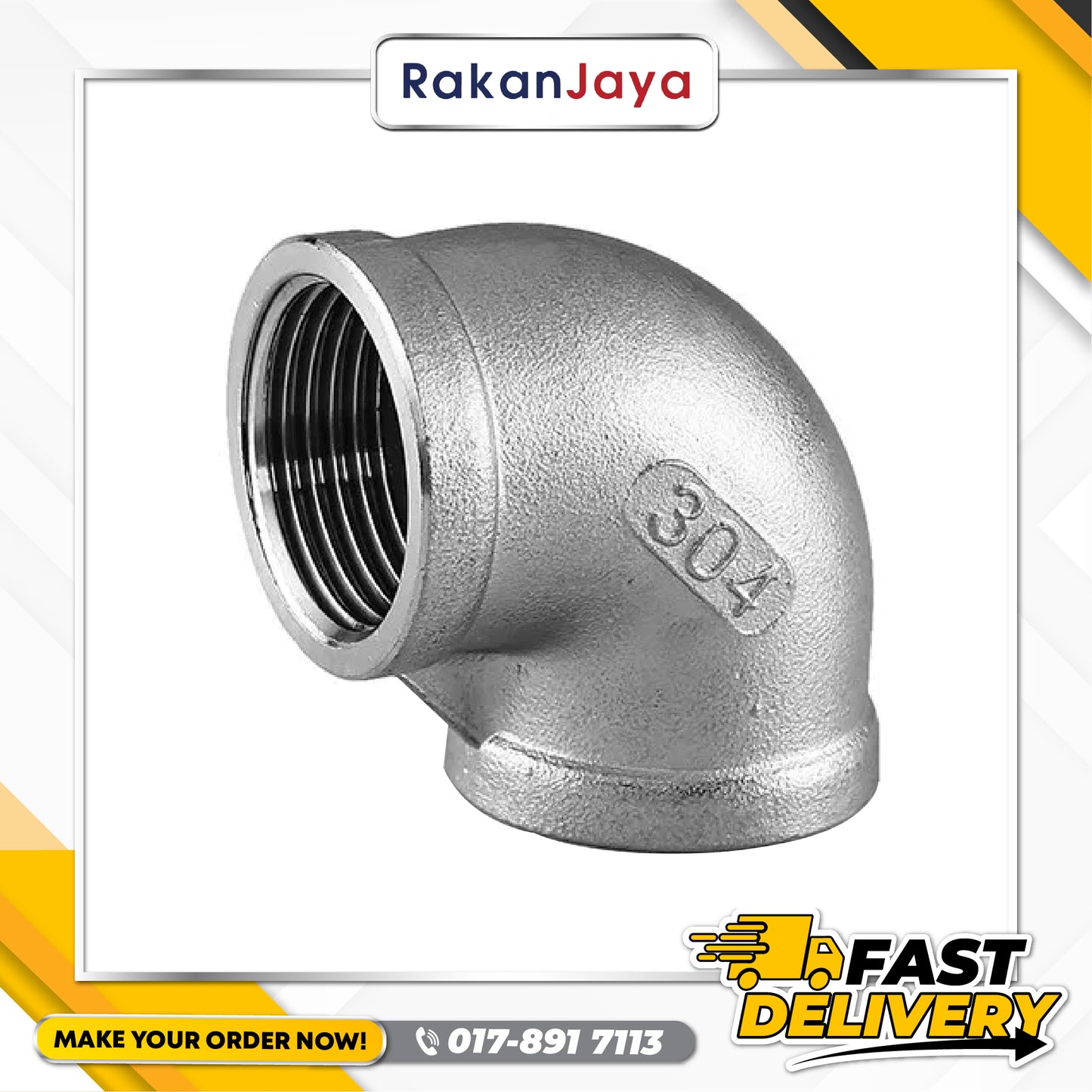 SS304 (STAINLESS STEEL) BSPT FITTING 90 DEGREE ELBOW