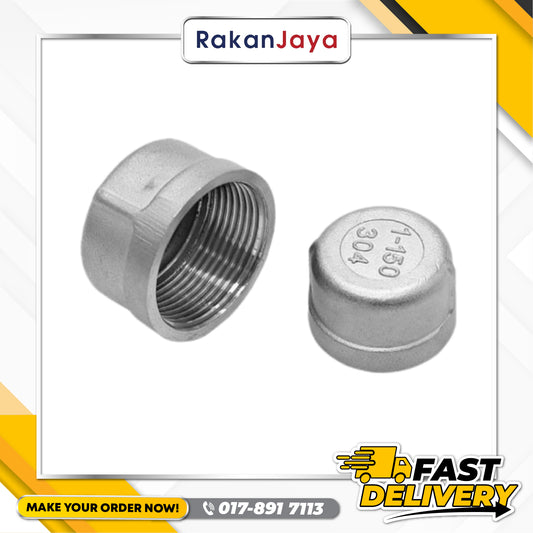 SS304 (STAINLESS STEEL) BSPT FITTING CAP