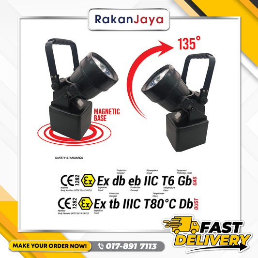 SUPAKU EXPLOSION PROOF PROTECTED 9W RECHARGEABLE LAMP 135° DEGREE (MODEL : AFW 5281)