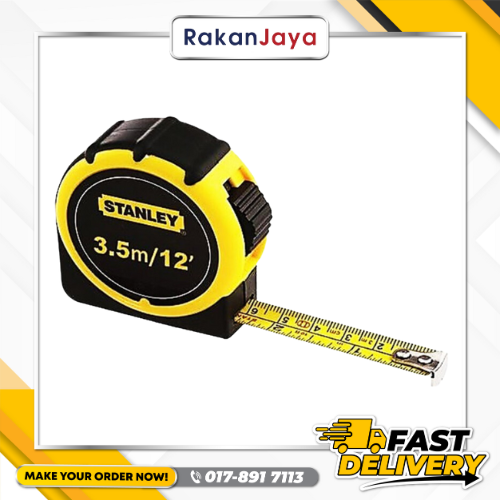 STANLEY 3.5M RUBBER GRIP MEASURING TAPE / MODEL : 30-611L