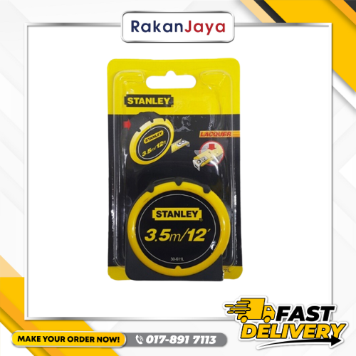 STANLEY 3.5M RUBBER GRIP MEASURING TAPE / MODEL : 30-611L