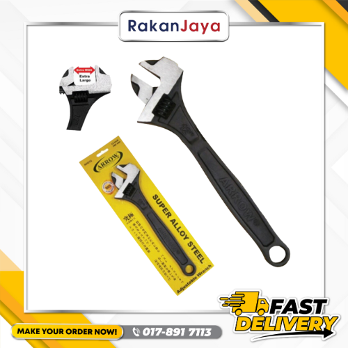ARROW BLACK-FINISH ADJUSTABLE WRENCH