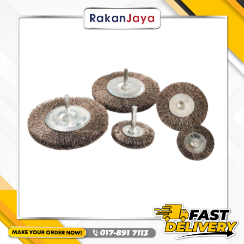 GLITZ STAINLESS STEEL WHEEL BRUSH WITH SHANK