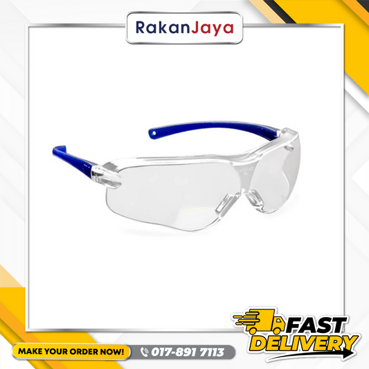 3M ASIAN VIRTUA SPORT BLUE TEMPLE WITH CLEAR ANTI FOG LENS (10434)