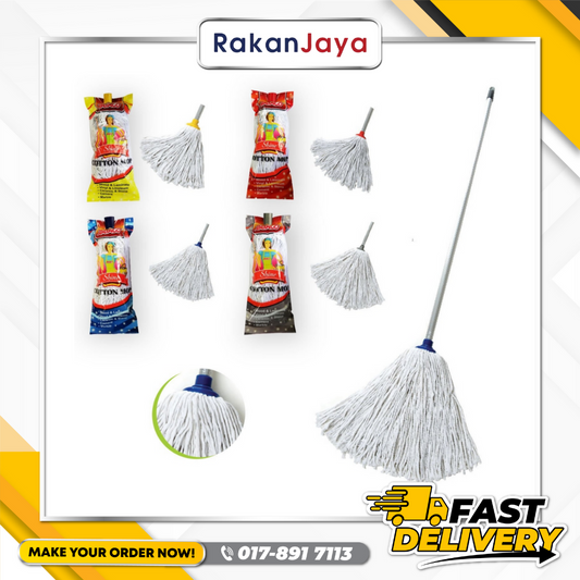 RAYACO COTTON SPRING MOP C/W 4' COLOUR HANDLE (V30)