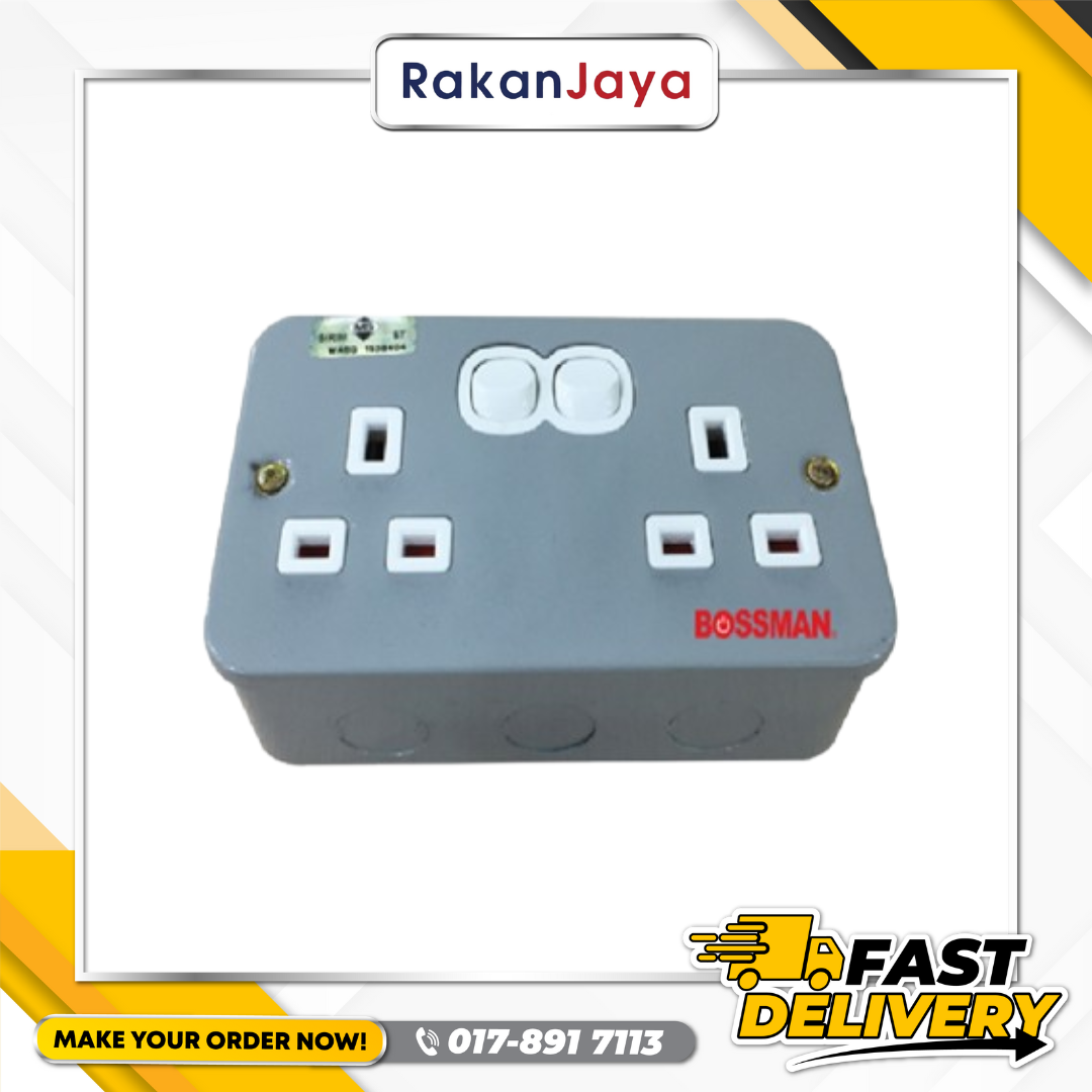 BOSSMAN 13A SWITCH METAL-CLAD WITH SIRIM