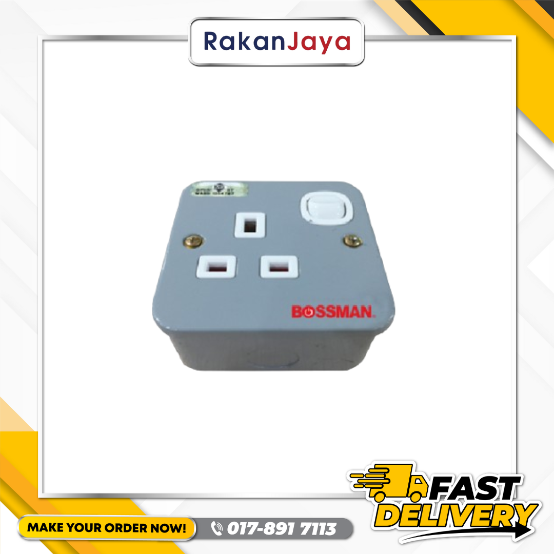 BOSSMAN 13A SWITCH METAL-CLAD WITH SIRIM