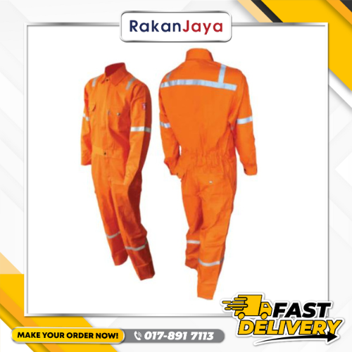 M-SAFE 100% COTTON FIRE RETARDANT COVERALL WITH 3M SCOTCHLITE REFLECTOR