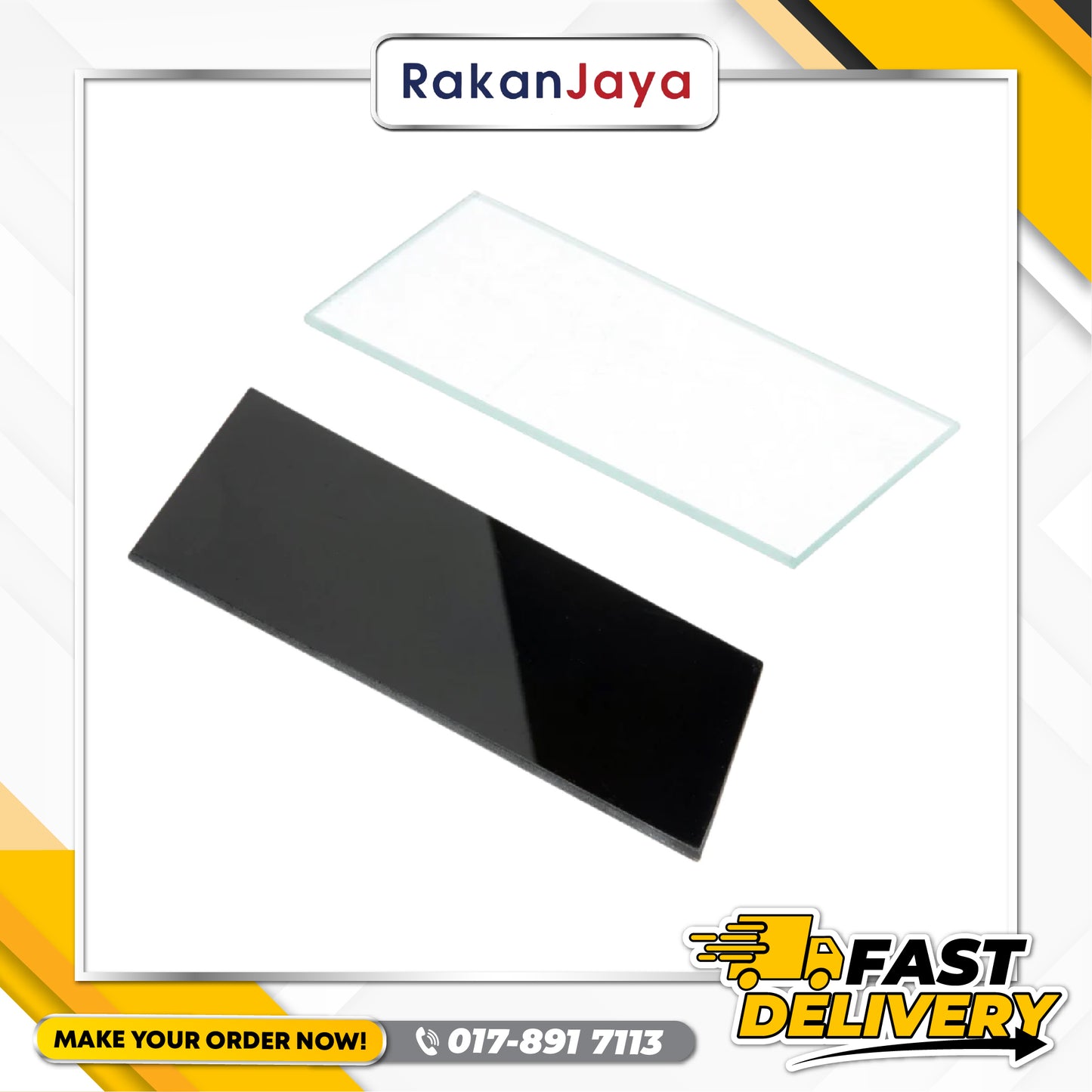 WELDING LENS GLASS (BLACK AND CLEAR)