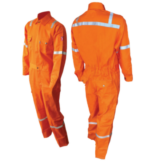 M-SAFE 100% COTTON FIRE RETARDANT COVERALL WITH 3M SCOTCHLITE REFLECTOR