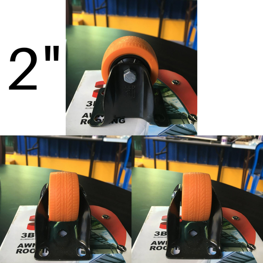 BANGFA MEDIUM DUTY RIGID TOP PLATE CASTOR C/W PU WHEEL