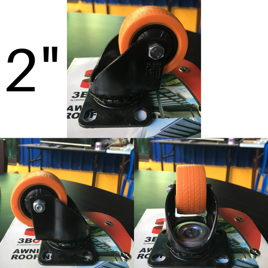 BANGFA MEDIUM DUTY SWIVEL TOP PLATE CASTOR C/W PU WHEEL