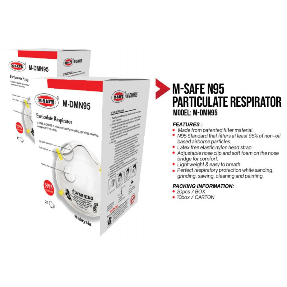 M-SAFE M-DMN95 N95 Standard Particulate Respirator Mask