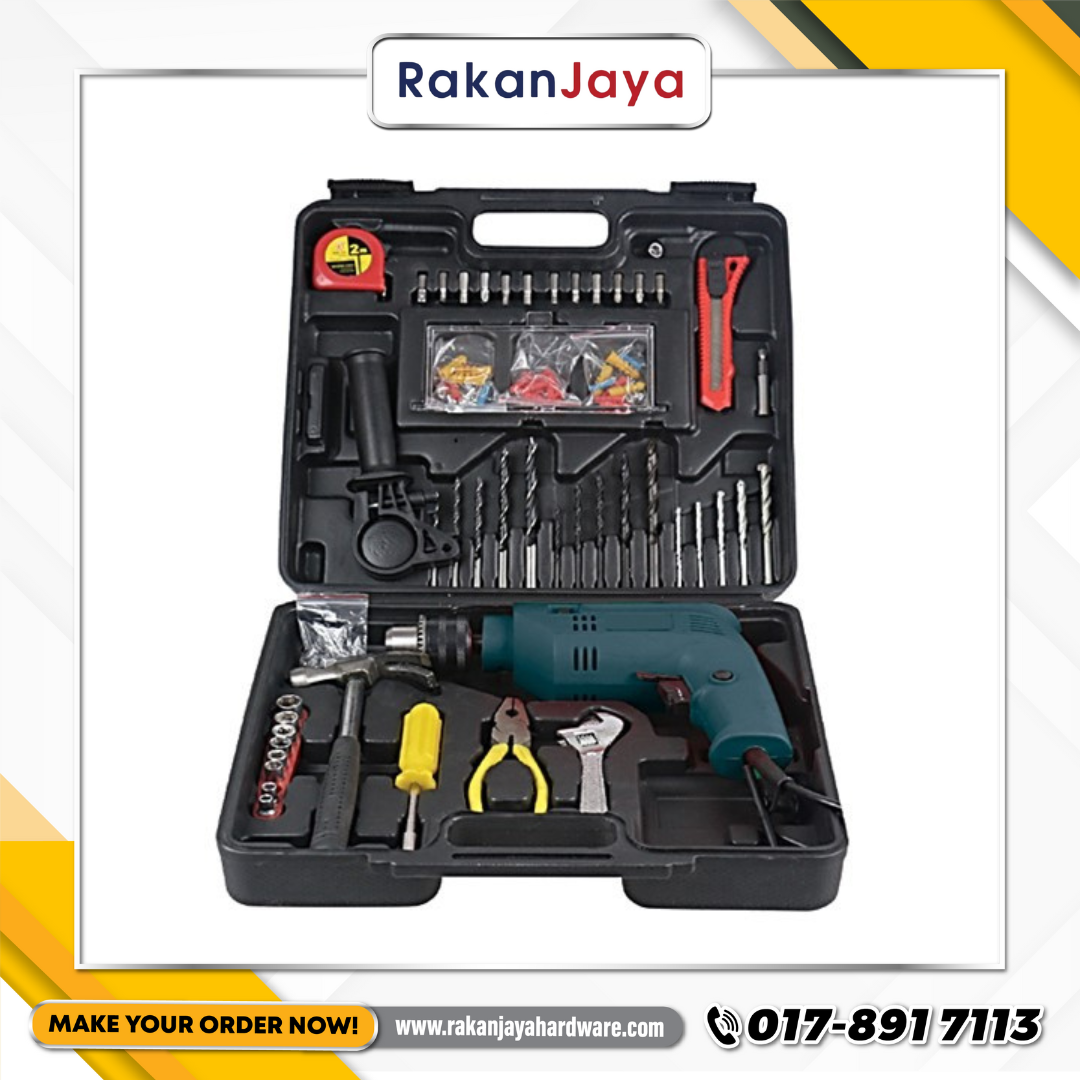 BOSSMAN BID750 13MM IMPACT DRILL WITH TOOL KIT