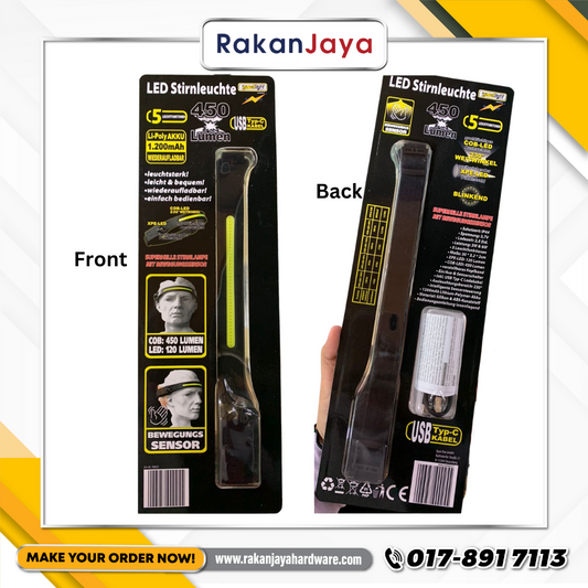 RECHARGEABLE LED STRAP HEADLAMP 450LM