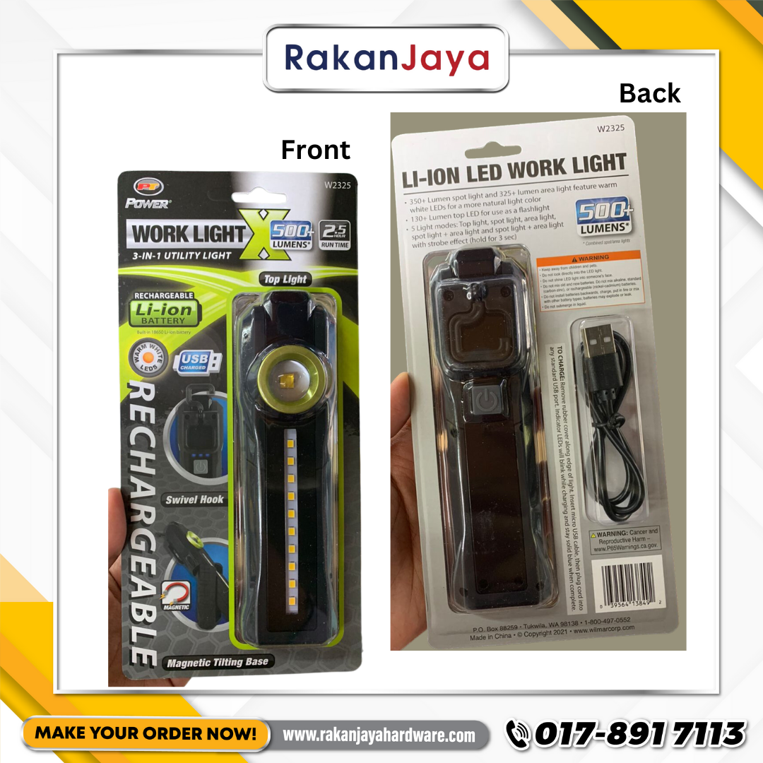 RECHARGEABLE 500LM LED WORK LIGHT W2325