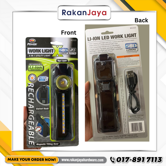 RECHARGEABLE 500LM LED WORK LIGHT W2325