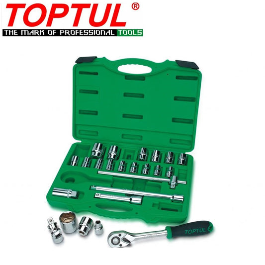 TOPTUL 24PCS PROFESSIONAL GRADE 1/2" DR. FLANK SOCKET SET