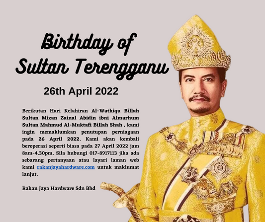 Notis Penutupan bersempena Hari Lahir Sultan Terengganu