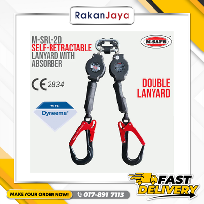M-SAFE SELF RETRACTABLE LANYARD WITH ABSORBER  (MODEL:  M-SRL-2D)